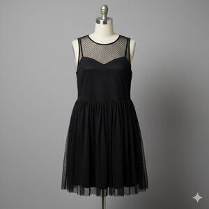 LC Lauren Conrad Elegant Black Midi Dress